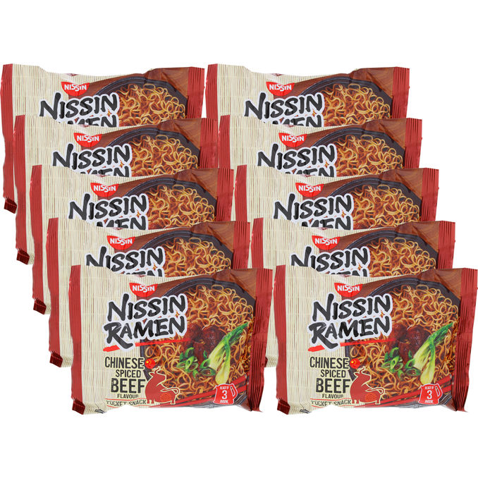 Nissin Nudlar Chinese Spiced Beef 10-Pack