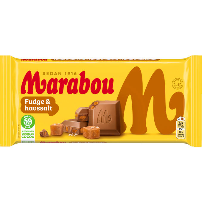 Marabou Mælkechokolade Fudge & Havsalt 185 g