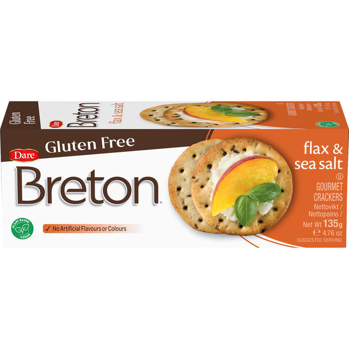 Breton Glutenfri Kiks m. Hørfrø og Havsalt 135 g