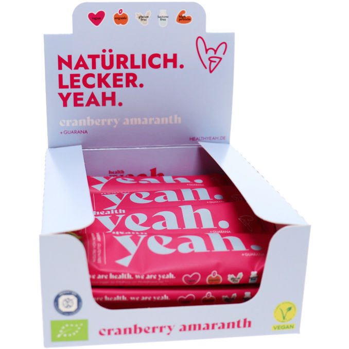 BIO Yeah BIO Cranberry Amaranth Riegel, 12er Pack