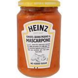 Bäst före: 2026-05-31 Heinz Pastasås Tomatm Grana Padano & Mascarpone
