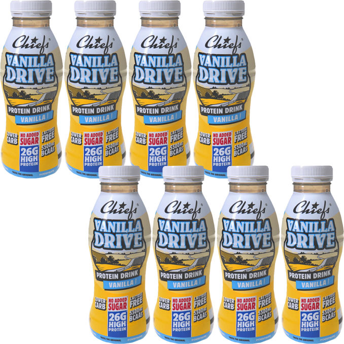 Chiefs Proteindrink Vanilla Drive, 8er Pack (EINWEG) zzgl. Pfand
