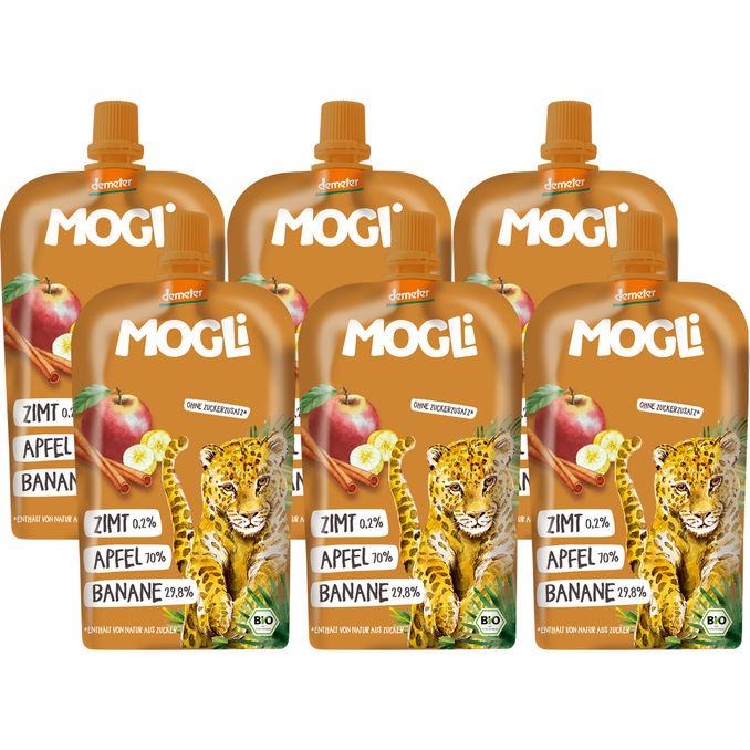 MOGLi BIO Apfel Zimt Quetschie, 6er Pack