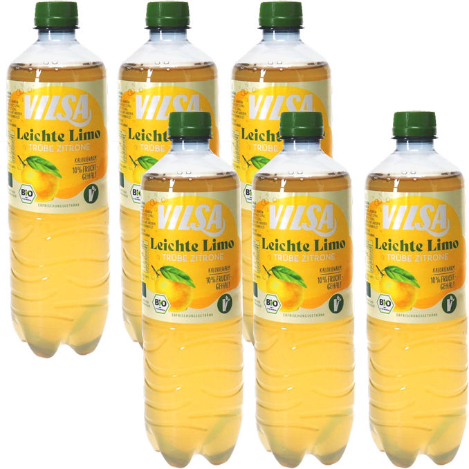 Vilsa BIO Leichte Limo Trübe Zitrone, 6er Pack (EINWEG) zzgl. Pfand