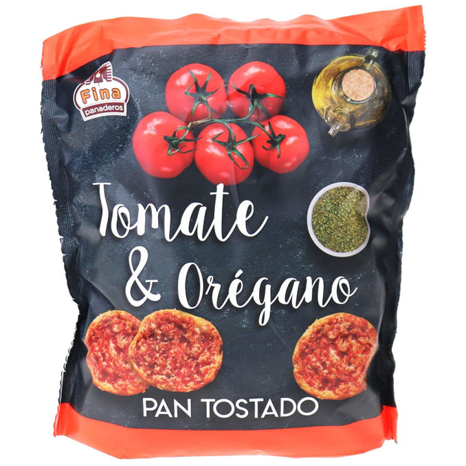 Fina Panaderos Geröstetes Brot mit Tomaten und Oregano