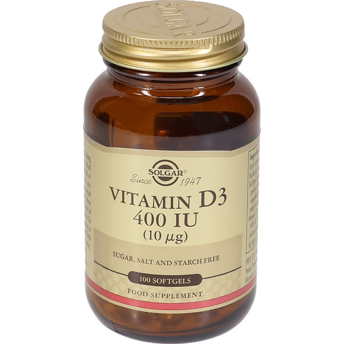 Solgar Vitamin D3 400IU 100 Kapsler