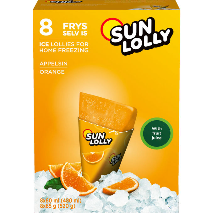 Sun Lolly Frys-selv-is Appelsin 8 Stk