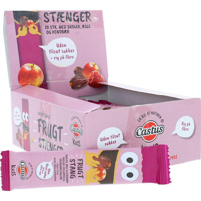 Castus Frugtstænger Dadler, Æble & Hindbær