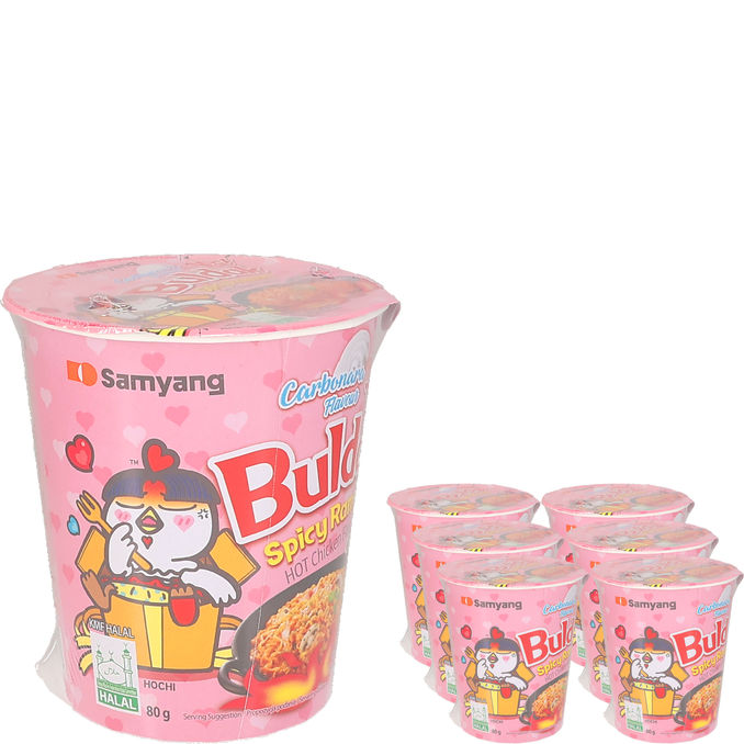 Samyang Buldak Spicy Ramen Hot Chicken Carbonara 6-pak