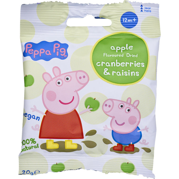 Mumsisar Gurli Gris Frugtsnacks Rosiner og Tranebær m. Æblesmag 20 g
