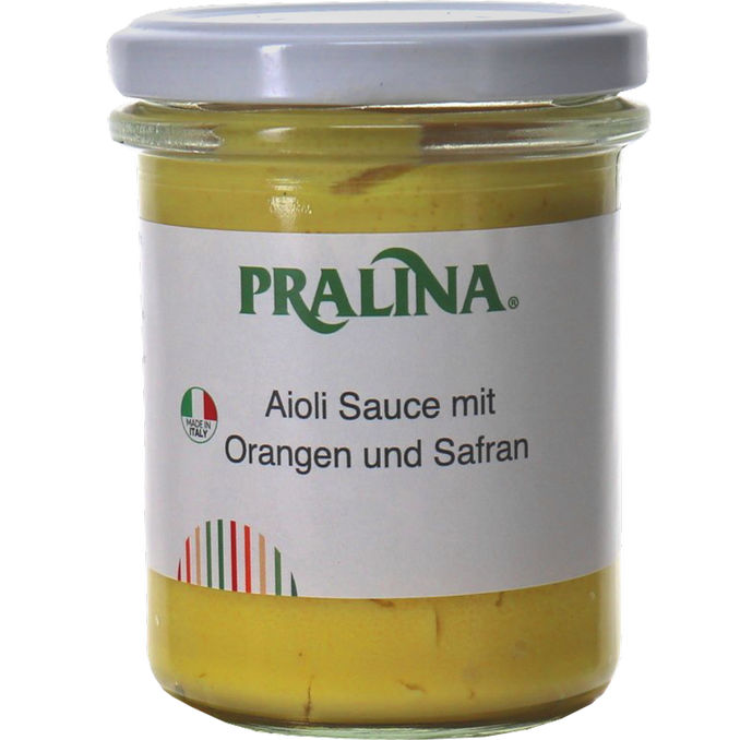 Pralina Aioli mit Orange + Safran