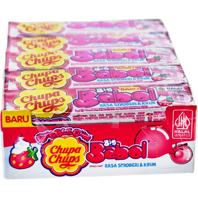 Big Babol Kaugummi Erdbeer-Sahne-Geschmack, 20er Pack
