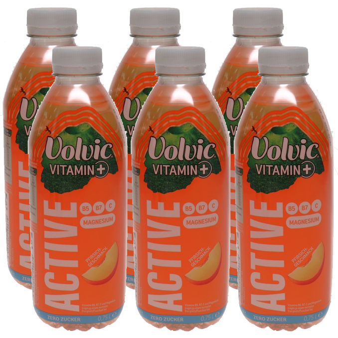 Volvic Active Pfirsich, 6er Pack (EINWEG) zzgl. Pfand
