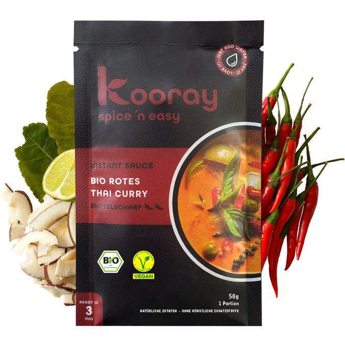 Kooray BIO Instant Sauce rotes Thai Curry – mittelscharf