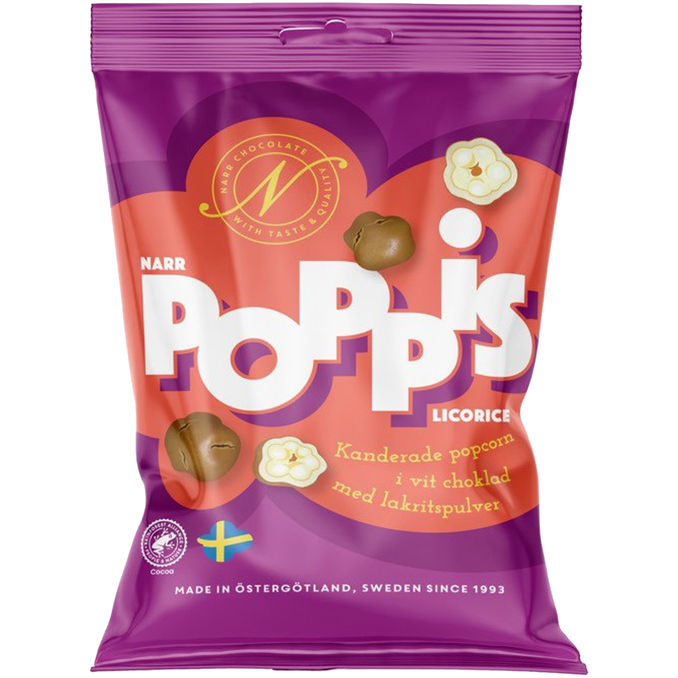 Narr Chocolate Chokoladeovertrukne Popcorn m. Lakrids