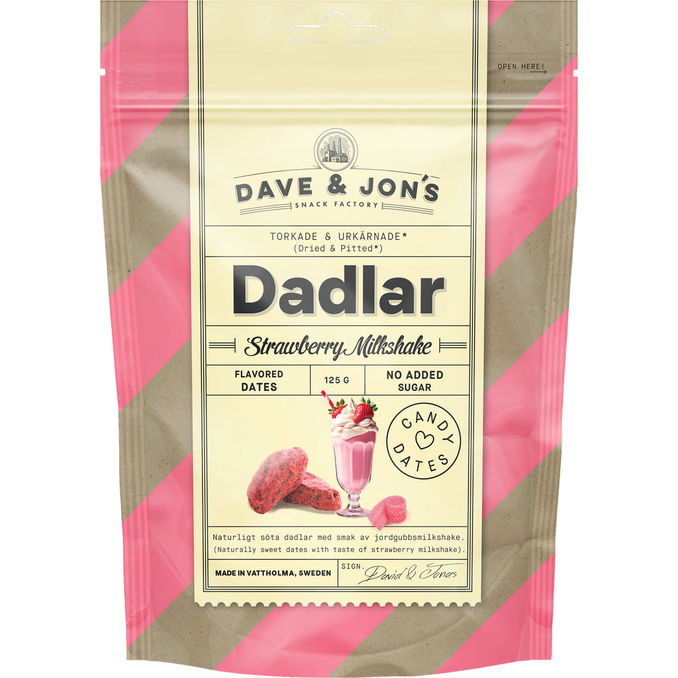 Dave & Jon's Dadler m. Jordbærmilkshakesmag