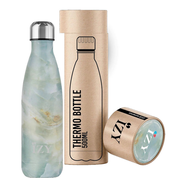 IZY Bottles Trinkflasche Marmor Grün