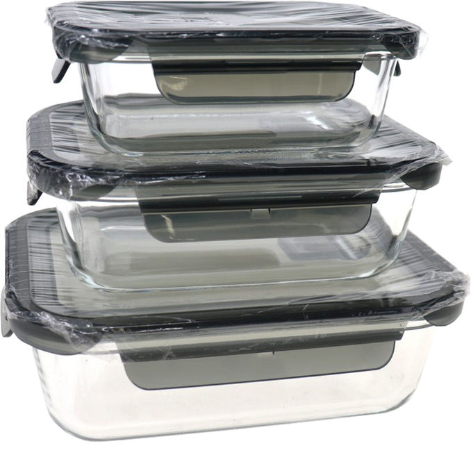 PIE LOCK Lunchboxen Glas, 3er Set