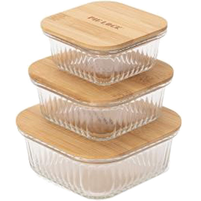 PIE LOCK Lunchboxen Glas, 3er Set