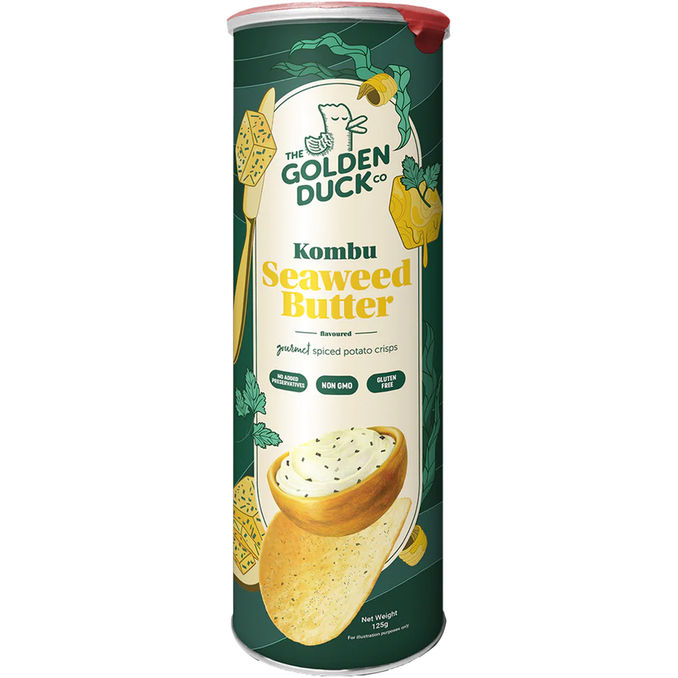 Golden Duck Chips mit Kombu Algenbutter
