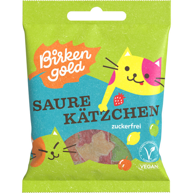 Birkengold Fruchtgummi Zuckerfrei Saure Kätzchen