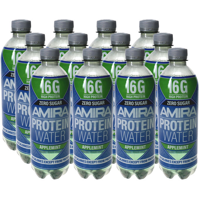 AMIRA Protein Wasser Apfel/Minze, 12er Pack (EINWEG) zzgl. Pfand