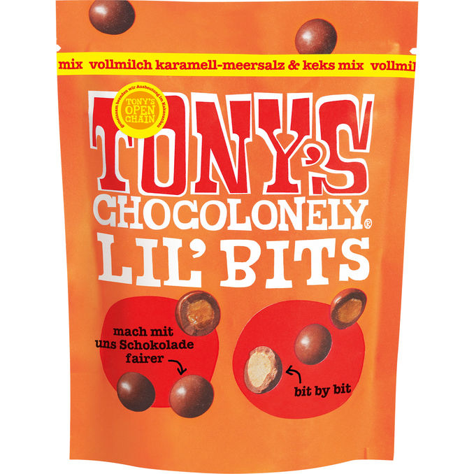 Tony's Choclonely Vollmilchschokosnacks Karamell Meersalz