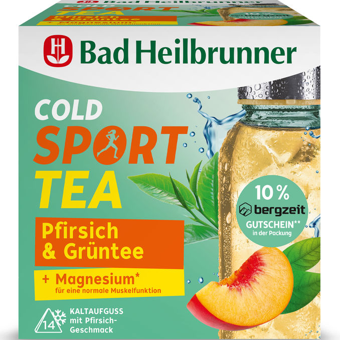 Bad Heilbrunner Pfirsich-& Grüntee + Magnesium, 14er Pack