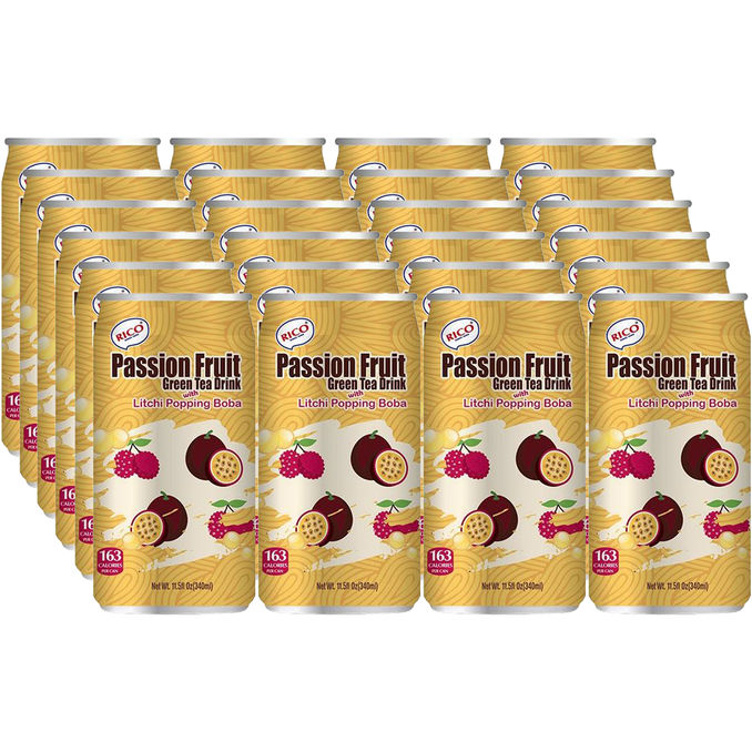 Rico Grüntee-Drink Passionsfrucht & Boba, 24er Pack (EINWEG) zzgl. Pfand