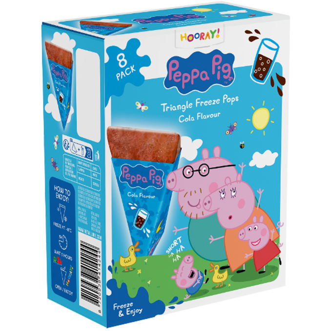 Peppa Pig Wassereis-Lutscher Cola, 8er Pack
