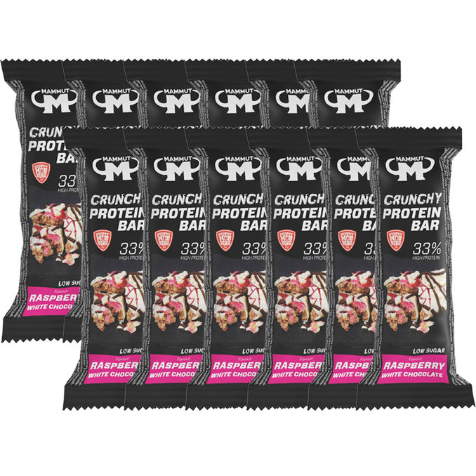 Mammut Proteinriegel Raspberry White Chocolate, 12er Pack