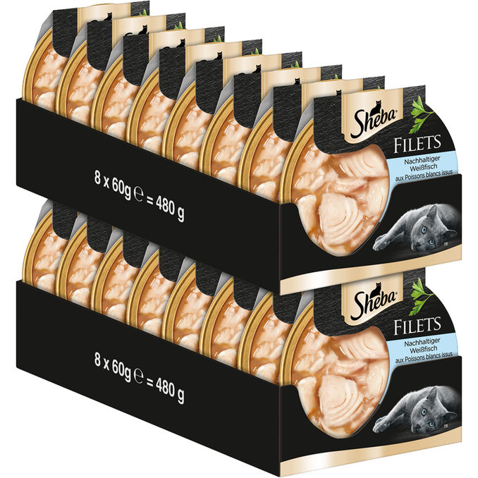 Sheba Katzenfutter Schale Weißfisch, 16er Pack