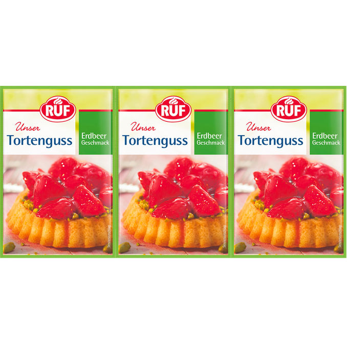 Ruf Tortenguss Erdbeer, 3er Pack