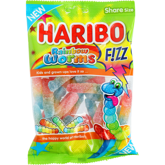 Haribo Godis Rainbow Worms Fizz