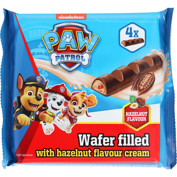 Paw Patrol Schokoriegel Waffel mit Haselnussfüllung