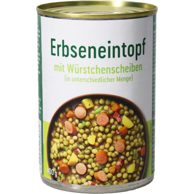 DREISTERN Erbseneintopf mit Würstchen
