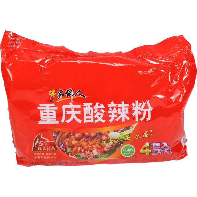 JiaXiangRen Sur & Spicy Instant Noodles 4-pak
