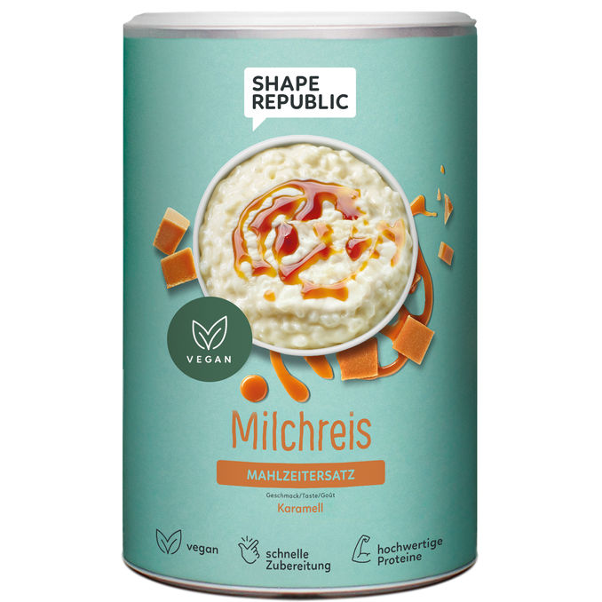 Shape Republic Veganer Mahlzeitersatz Milchreis Karamell