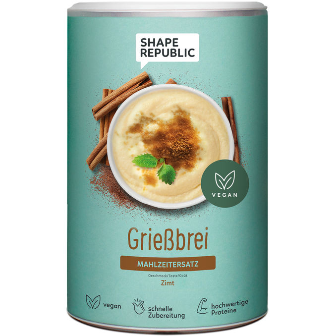 Shape Republic Veganer Mahlzeitersatz Grießbrei Zucker & Zimt