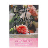 GoodBake INFO:Großer Cake Topper "Hello Baby" (Silber)