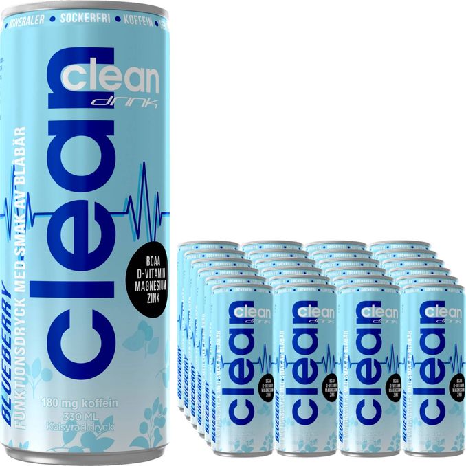 Clean Drink Energidryck Blueberry 24-pack