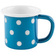Sallys Emaille-Tasse Petrol gepunktet