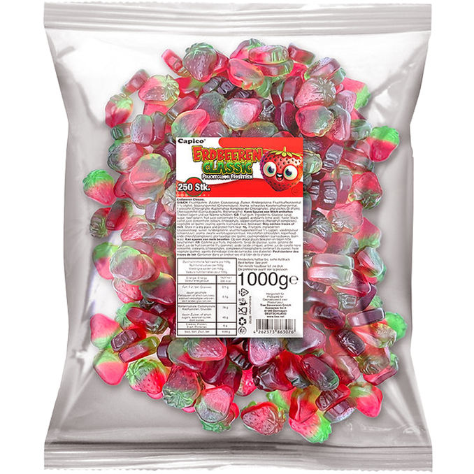 Capico Fruchtgummi Erdbeeren, Maxi Pack