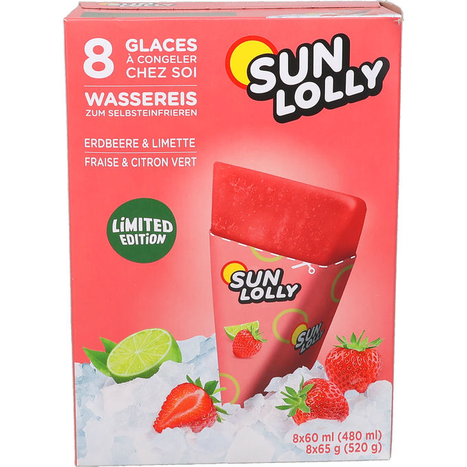 Sun Lolly Mehujää Mansikka & Lime 8-pack