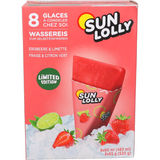 Parasta ennen: 25.04.2026 Sun Lolly Mehujää Mansikka & Lime 8-pack