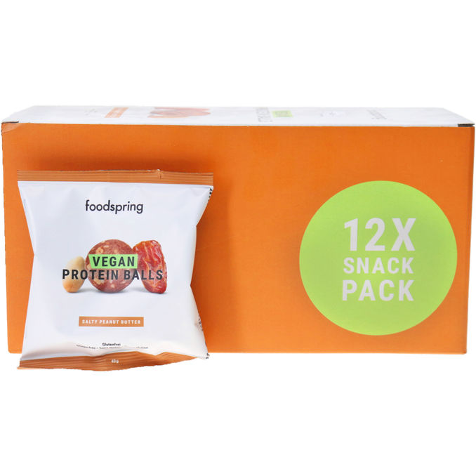 Foodspring Vegane Protein Balls Salty Peanut Butter, 12er Pack