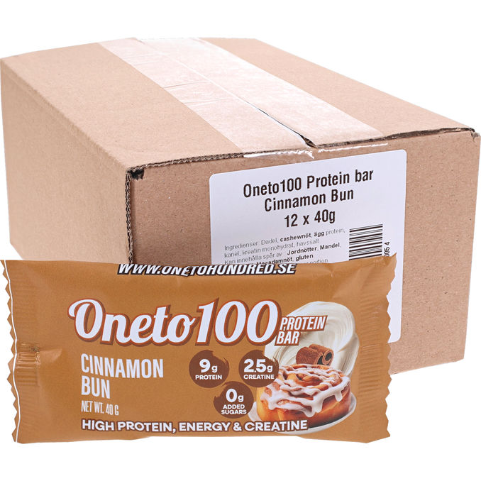 Oneto100 Proteinbar Cinnamon Bun 12-pack