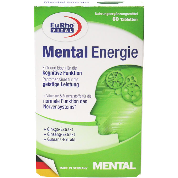 EuRho Vital Mental Energie mit Ginseng, Ginkgo & Guarana