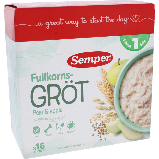 Semper Fuldkornsgrød Pære & Æble