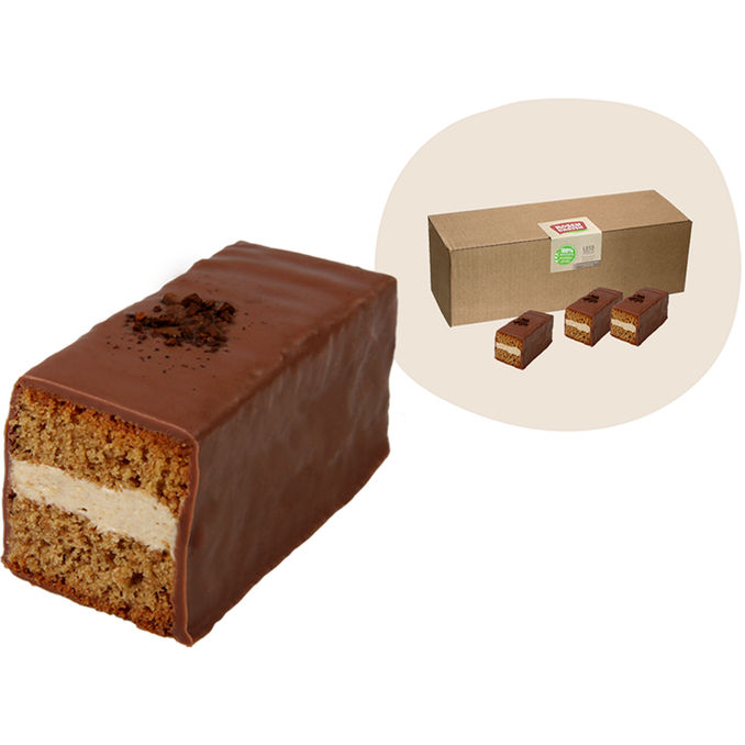 Rosengarten BIO Dinkel-Cappuccino-Kuchenschnitte in Vollmilchschokolade, Maxipack